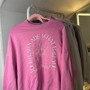 Pink Graphic Sweatshirt with Motivational Quote